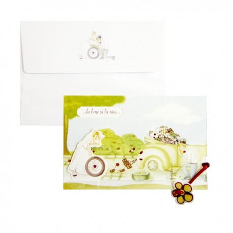 Invitatie haioasa animata, cu masina mirilor 01.60.015