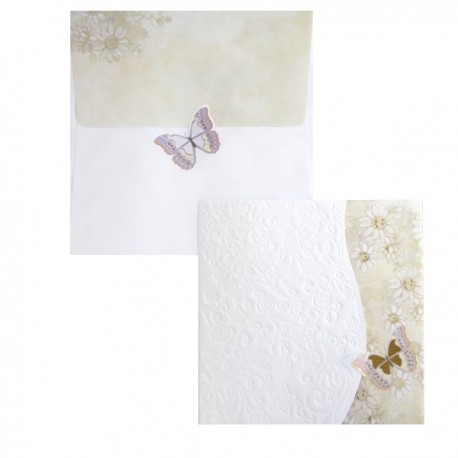 Invitatie cu floricele si fluturasi 01.60.004
