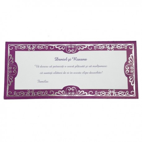 Plic de bani mov si argintiu 01.60.045