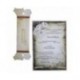 Invitatie pergament, cu floricele, pe argintiu 01.60.020