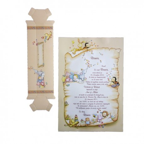 Invitatie de botez papirus, universala 01.60.029