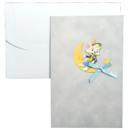 Invitatie albastra cu fundita 01.50.037