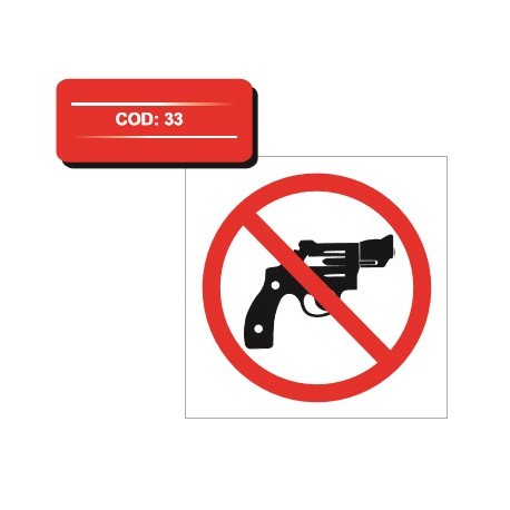 Autocolant interzis cu arme