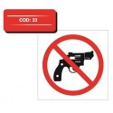 Autocolant interzis cu arme
