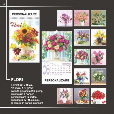 Calendar cu diferite flori