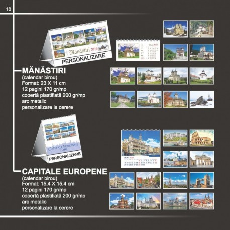 Calendar cu manastiri si capitale