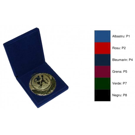 Casete din pluș cu fund fix pentru medalii cu ureche