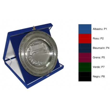 Casete din plus, cu hartie alba cretata la interior si trepied, pentru platouri